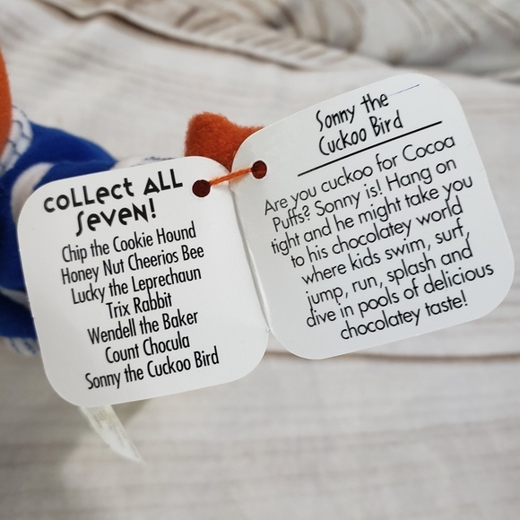 General Mills Breakfast Pals Sonny Cuckoo Bird Plush Stuffed Toy 9 Inch 1998 - Picture 6 of 8